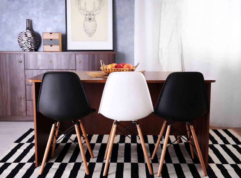 Room Interior with Modern Table and Chairs