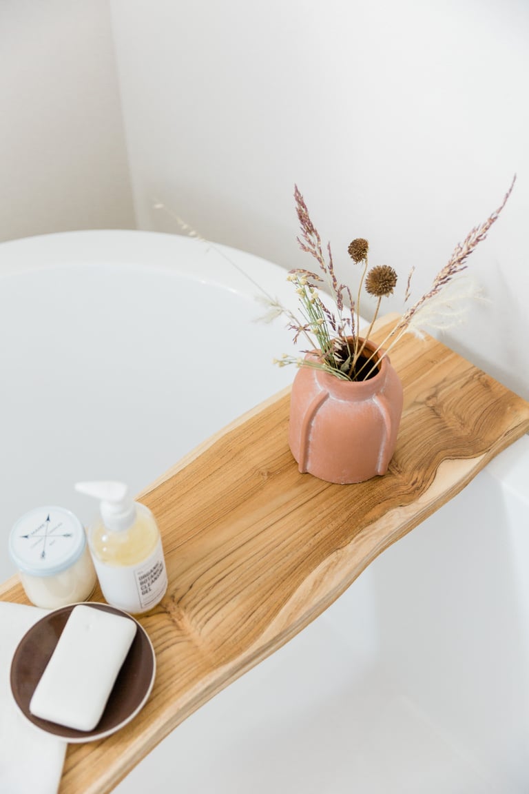 Bathtub Tray in the Bathroom